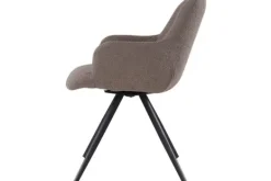 Eetkamerstoelen-Livingfurn Eetkamerstoel Boucle Brown Doreen