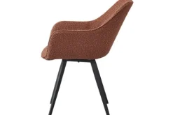 Eetkamerstoelen-Livingfurn Eetkamerstoel Boucle Leaf Brown Luca