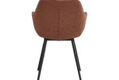 Eetkamerstoelen-Livingfurn Eetkamerstoel Boucle Leaf Brown Luca