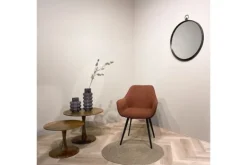 Eetkamerstoelen-Livingfurn Eetkamerstoel Boucle Leaf Brown Luca