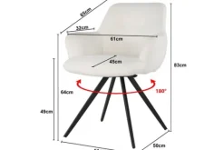 Hot Eetkamerstoel Boucle White Doreen Eetkamerstoelen