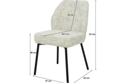 Eetkamerstoelen-Livingfurn Eetkamerstoel Cream Tess