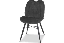 Eetkamerstoelen-Olijk Eetkamerstoel Goldy Antraciet Eva