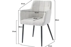 Eetkamerstoelen-Livingfurn Eetkamerstoel Greige Bronco