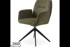 Eetkamerstoelen-Nordic Style Eetkamerstoel Olive Green Nebula