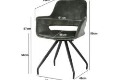 Eetkamerstoelen-Livingfurn Eetkamerstoel Olive Velvet Capp