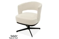 Eetkamerstoelen-Monari Design Eetkamerstoel Puente Cremé Wit Verto