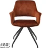 Eetkamerstoelen-Livingfurn Eetkamerstoel Rust Velvet Capp