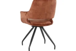 Eetkamerstoelen-Livingfurn Eetkamerstoel Rust Velvet Capp