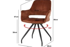 Eetkamerstoelen-Livingfurn Eetkamerstoel Rust Velvet Capp