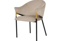 Eetkamerstoelen-Tweede Kans Eetkamerstoel S4578 Khaki Velvet