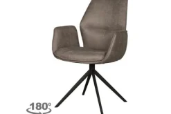 Eetkamerstoelen-Label51 Eetkamerstoel Taupe Micro Suede DX-74.012 Mellow