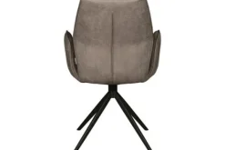 Eetkamerstoelen-Label51 Eetkamerstoel Taupe Micro Suede DX-74.012 Mellow