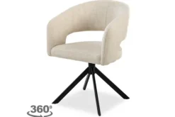 Best Eetkamerstoel Tyler Cream - zwart Ekoda Eetkamerstoelen