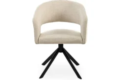 Best Eetkamerstoel Tyler Cream - zwart Ekoda Eetkamerstoelen