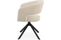 Best Eetkamerstoel Tyler Cream - zwart Ekoda Eetkamerstoelen