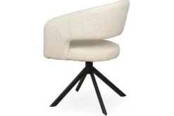 Best Eetkamerstoel Tyler Cream - zwart Ekoda Eetkamerstoelen