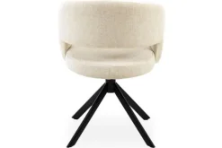 Best Eetkamerstoel Tyler Cream - zwart Ekoda Eetkamerstoelen