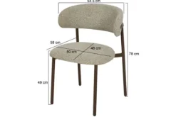 Eetkamerstoelen-Livingfurn Eetkamerstoel Walnut Micah