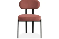 Eetkamerstoelen-Kaizen Design Eetkamerstoel Wave Burned Orange - Black Ravon