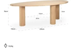 Sale Eetkamertafel 212359 Oakley Eettafels