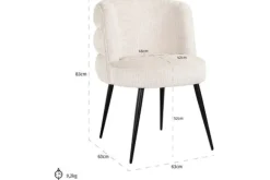 Eetkamerstoelen-Richmond Interiors Eetstoel 212319 Beige Chenille  Stella