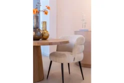 Eetkamerstoelen-Richmond Interiors Eetstoel 212319 Beige Chenille  Stella