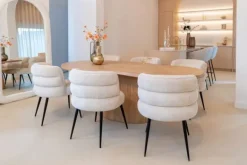 Eetkamerstoelen-Richmond Interiors Eetstoel 212319 Beige Chenille  Stella