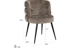 New Eetstoel 212321 Stone Chenille  Stella Eetkamerstoelen
