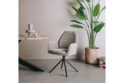 Eetkamerstoelen-Tower Living Eetstoel Beige Grey Amaro