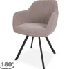 Eetkamerstoelen-Tower Living Eetstoel Beige Grey Bruno