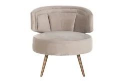 Ronde Fauteuils-Richmond Interiors Fauteuil 211049 Khaki Velvet Hazel