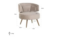 Ronde Fauteuils-Richmond Interiors Fauteuil 211049 Khaki Velvet Hazel