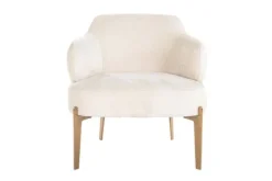 New Fauteuil 211058 White Chenille Venus Ronde Fauteuils