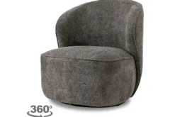 Draaifauteuils-Tower Living Fauteuil Dark Grey Belvi
