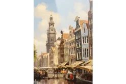 Schilderijen-Urban Cotton Glasschilderij Amsterdam