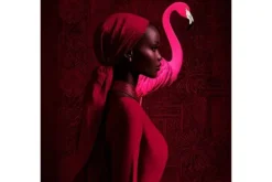 Schilderijen-Ter Halle Glasschilderij Burgundy Flamingo 080080-240