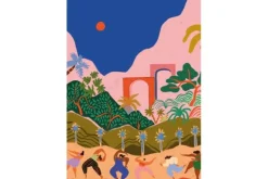 Schilderijen-Urban Cotton Glasschilderij Dancing in Paradise