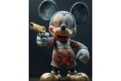 Online Glasschilderij Muis met Pistool 060080BS-032 Schilderijen