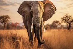 Sale Glasschilderij Olifant op de savanne 080120-1152 Schilderijen
