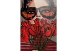 Schilderijen-Urban Cotton Glasschilderij Poppy