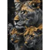 Schilderijen-Ter Halle Glasschilderij Tijgers met gouden tinten 080120BS-664
