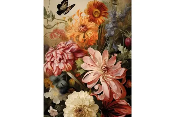 Schilderijen-Urban Cotton Glasschilderij Vintage Flowers