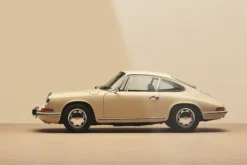 Schilderijen-Urban Cotton Glasschilderij Vintage Porsche Beige