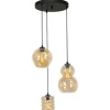 Hanglampen-Masterlight Hanglamp 2262-05-35-3-14-237 Quinto Amber