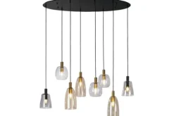 Hanglampen-Searchlight Hanglamp 36463-8BK Divine