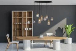 Hanglampen-Searchlight Hanglamp 36463-8BK Divine