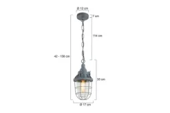 Clearance Hanglamp 7890GR Mistral Mexlite Hanglampen