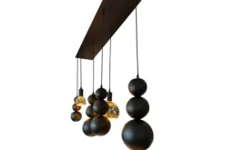 Best Hanglamp LB780-7 ovaal textured black Allure | Hanglampen