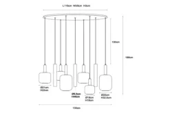 Discount Hanglamp 9-lichts Joanet Hanglampen